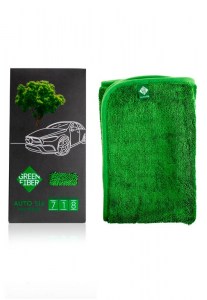  Автополотенце Гринвей для влажной уборки зеленое (Green Fiber AUTO S16). Фото